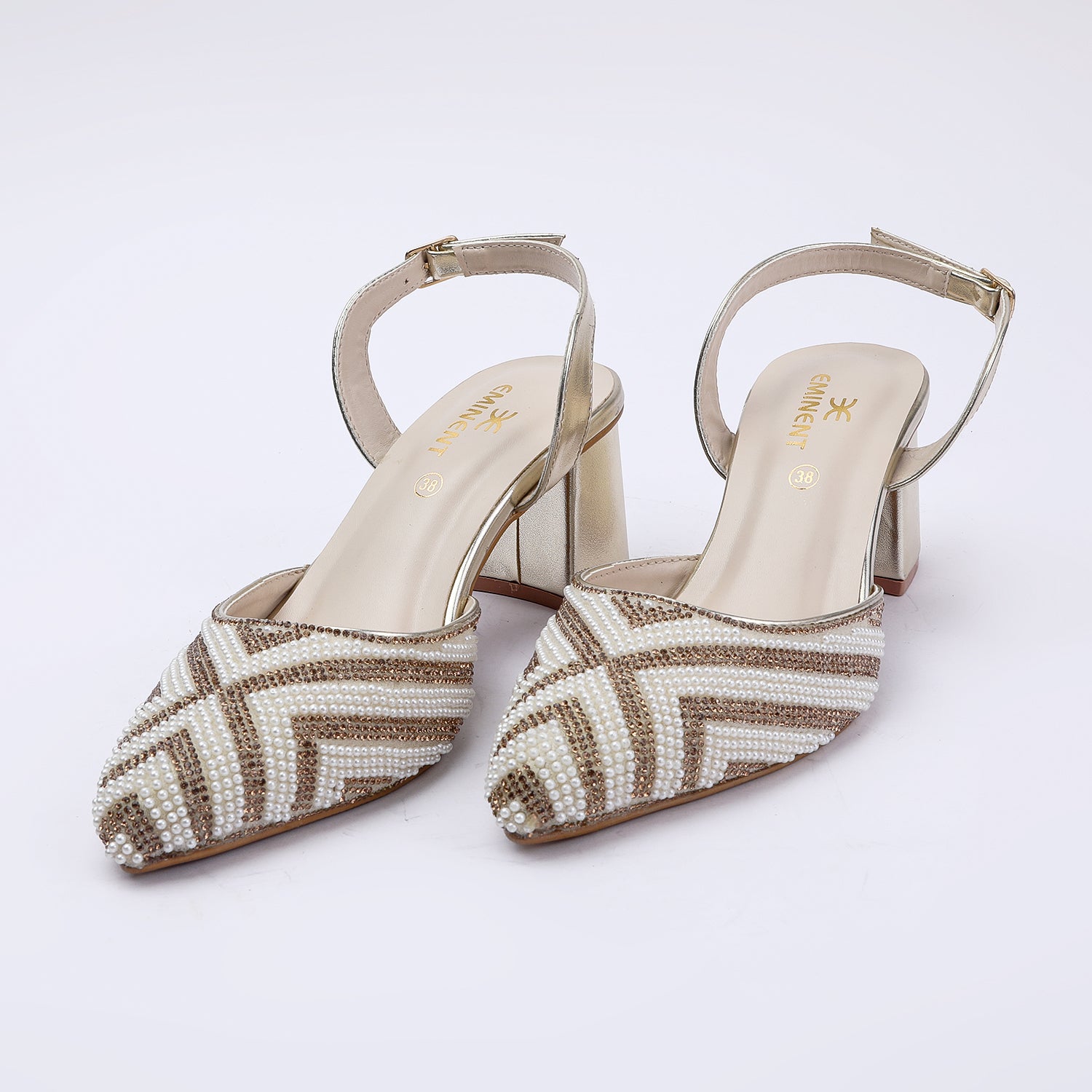 Eminent Women's Heel Banto Sandal - Golden, Women Heels, Eminent, Chase Value