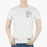 Men's Half Sleeves Round Neck Printed T-Shirt - White, Men's T-Shirts & Polos, Chase Value, Chase Value
