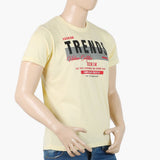 Men's Half Sleeves Round Neck Printed T-Shirt - Yellow, Men's T-Shirts & Polos, Chase Value, Chase Value
