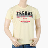 Men's Half Sleeves Round Neck Printed T-Shirt - Yellow, Men's T-Shirts & Polos, Chase Value, Chase Value