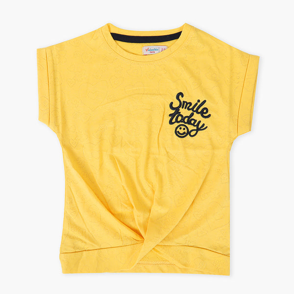 Girls Half Sleeves T-Shirt - Yellow