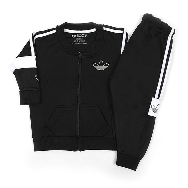 Boys Full Sleeves Track Suit - Black