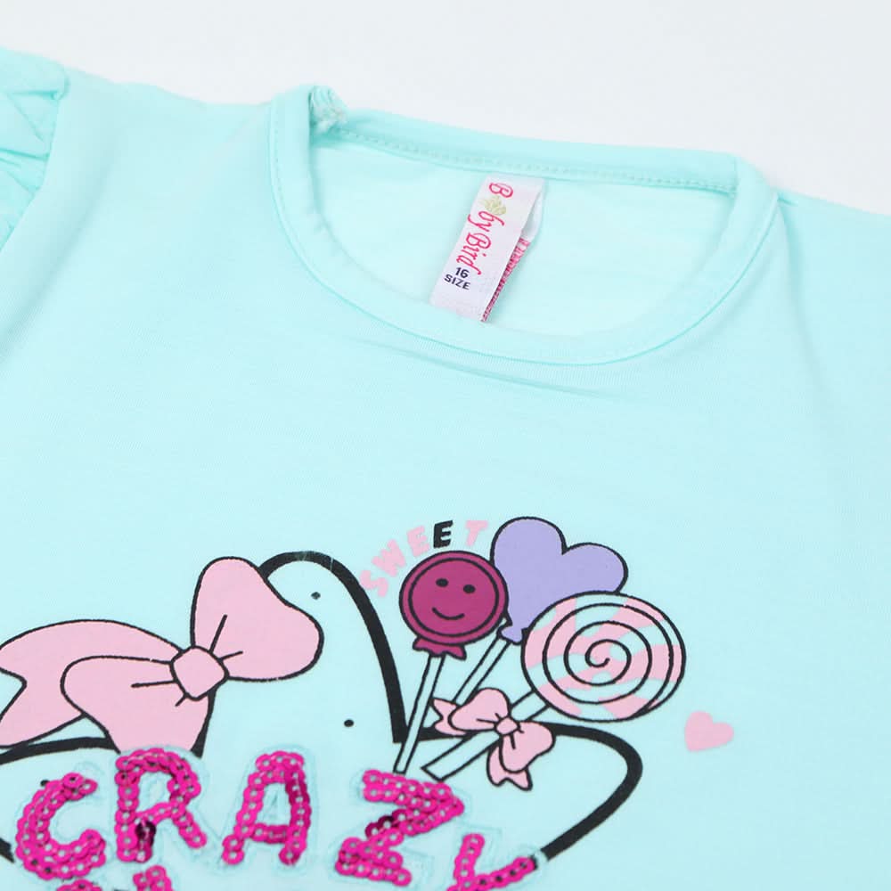 Girls Western Top - Cyan, Girls Tops, Chase Value, Chase Value
