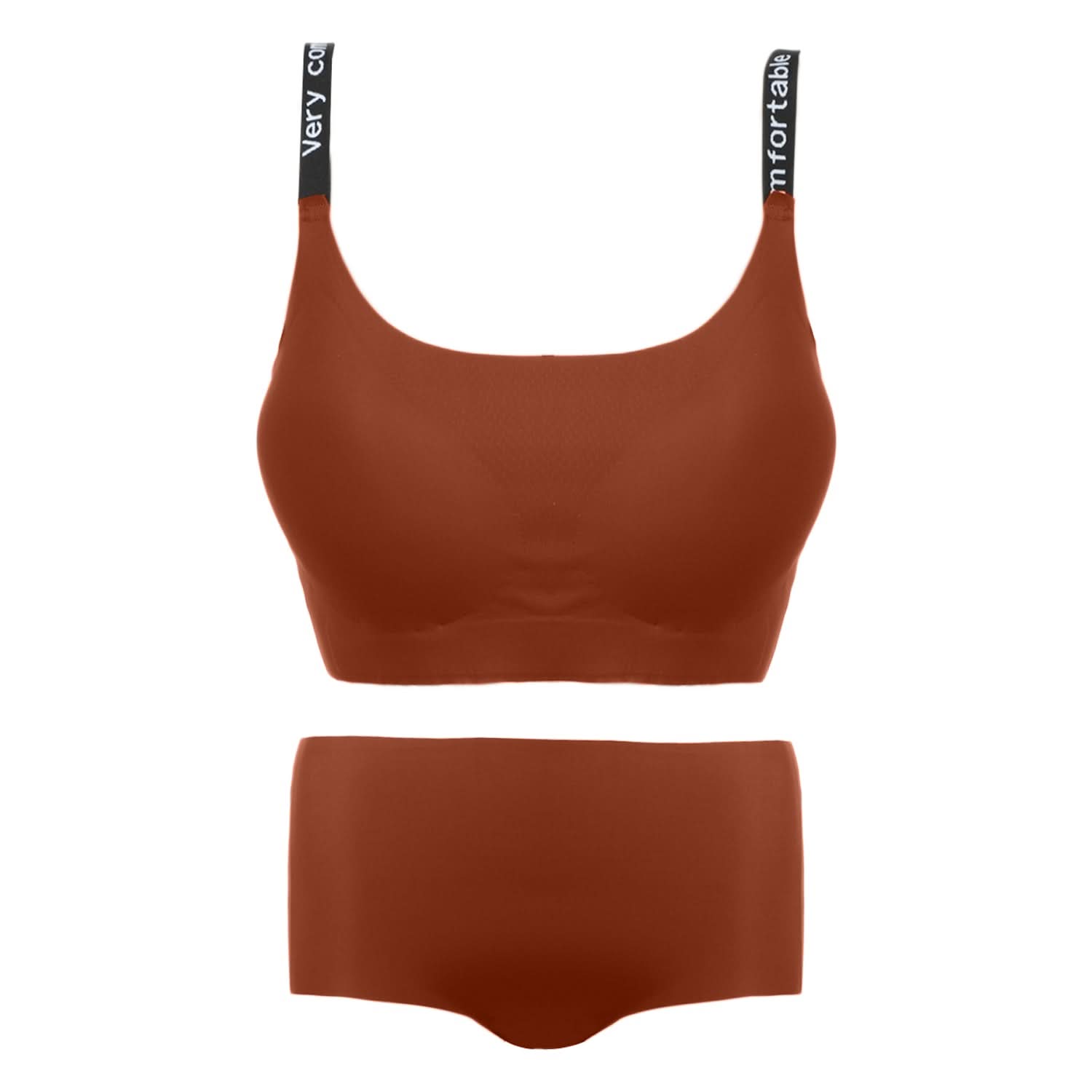 Women's Sport Bra Set - Rust, Women Bra & Panty Sets, Chase Value, Chase Value