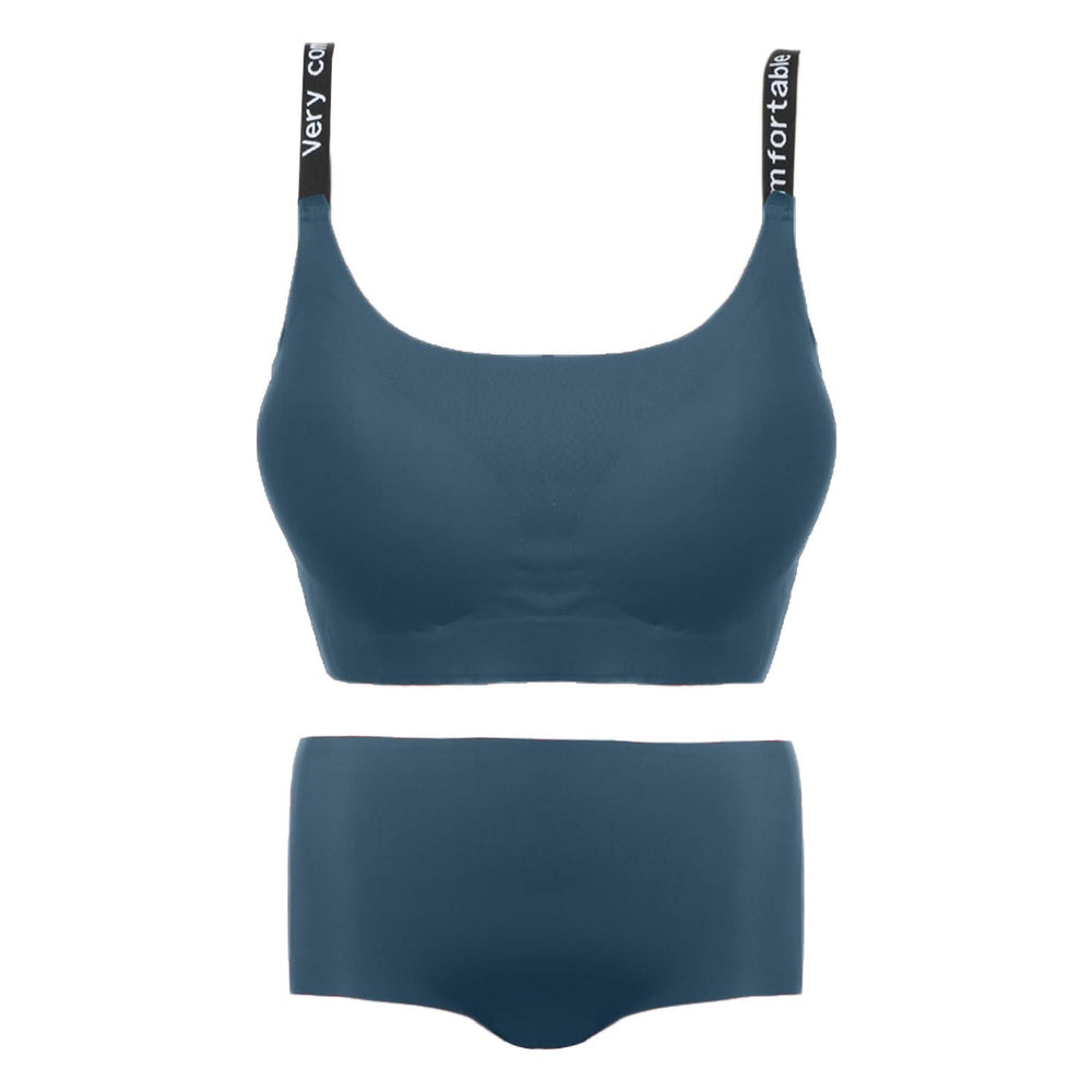 Women's Sport Bra Set - Steel Blue, Women Bra & Panty Sets, Chase Value, Chase Value