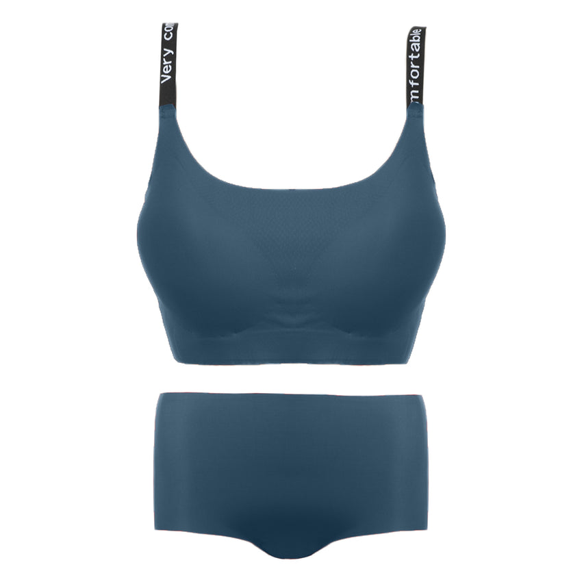 Women's Sport Bra Set - Steel Blue