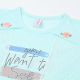 Girls Western Top - Cyan, Girls Tops, Chase Value, Chase Value