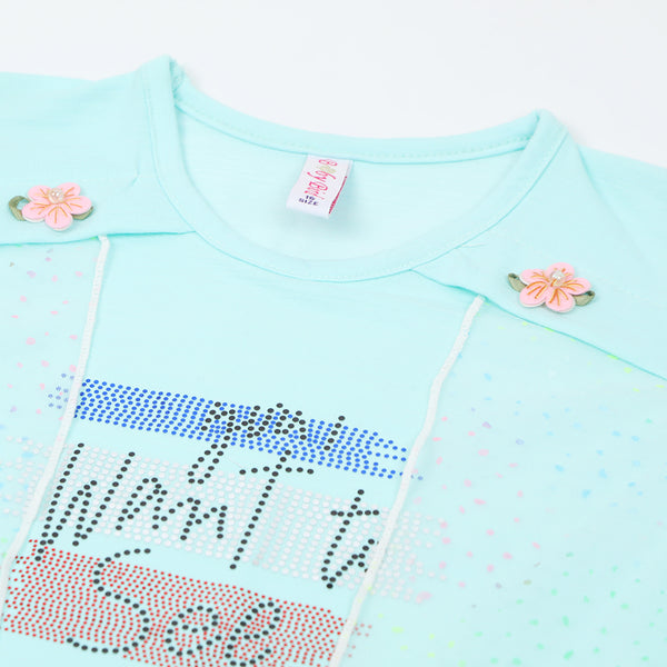 Girls Western Top - Cyan, Girls Tops, Chase Value, Chase Value