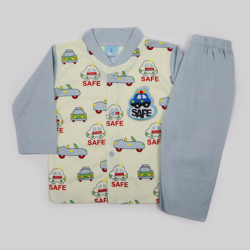 Newborn Boys Full Sleeves Suit - Light Blue