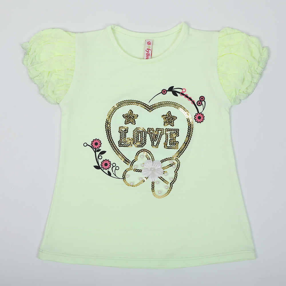 Girls Western Top - Lemon, Girls Tops, Chase Value, Chase Value