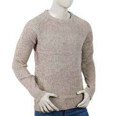 Eminent Men's Full Sleeves Sweater - Light Brown