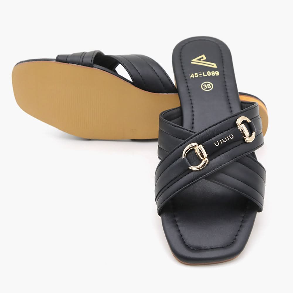 Women's Slipper - Black, Women Slippers, Chase Value, Chase Value
