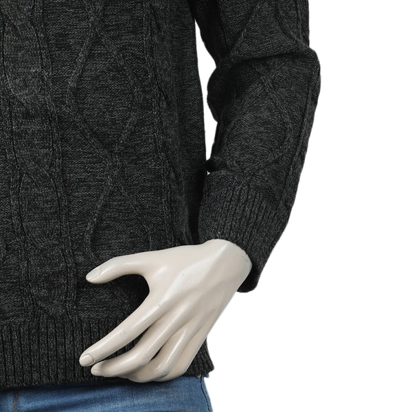 Eminent Men's Full Sleeves Sweater - Charcoal