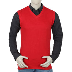 Men's Sleevless Sweater  - Red