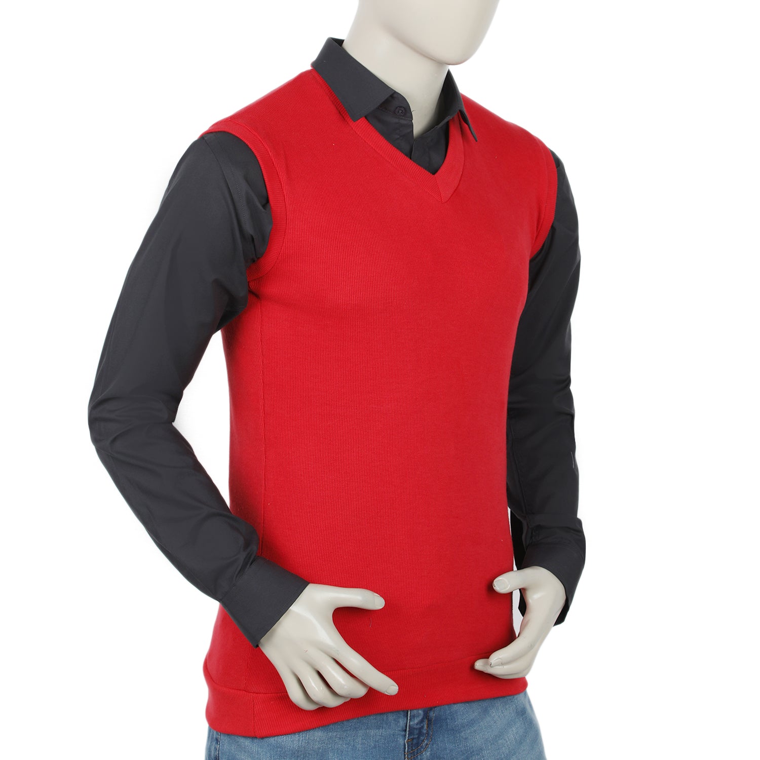 Men's Sleevless Sweater  - Red, Men's Sweater & Sweat Shirts, Chase Value, Chase Value