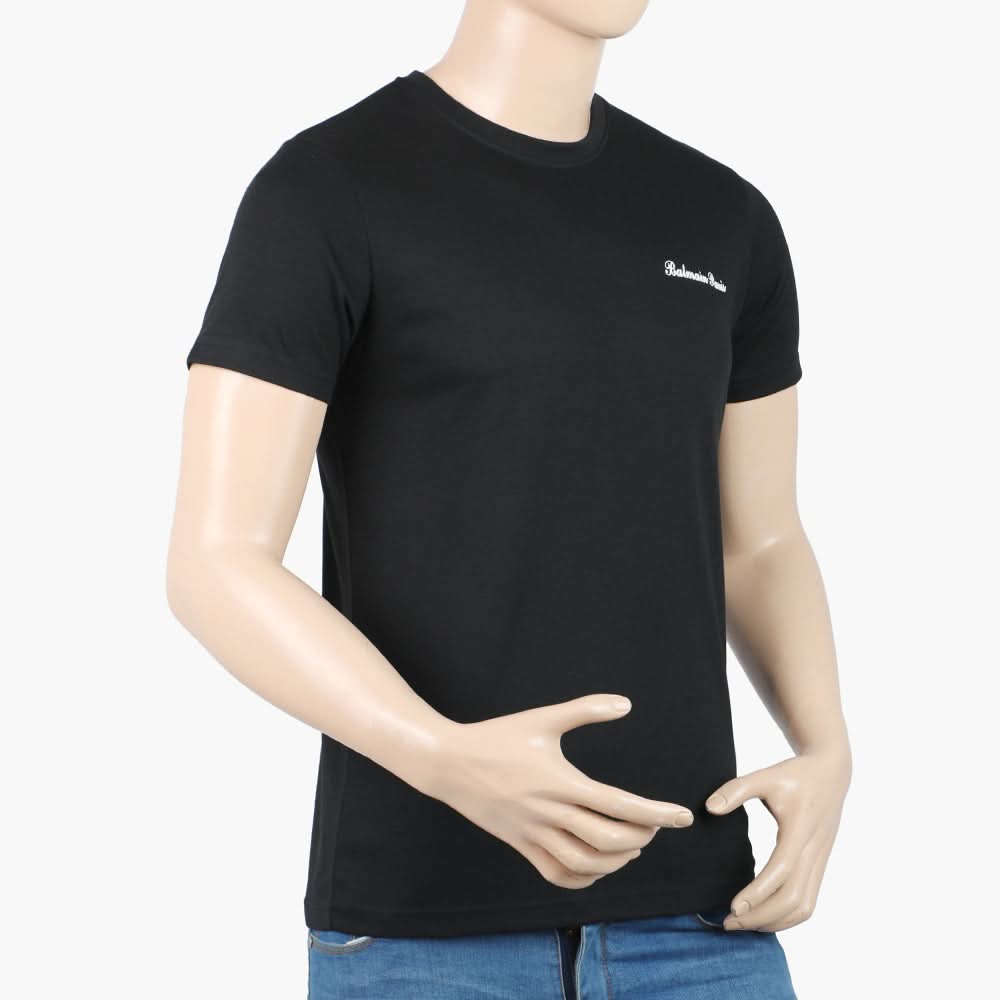Men's Round Neck Half Sleeves Printed T-Shirt - Black, Men's T-Shirts & Polos, Chase Value, Chase Value
