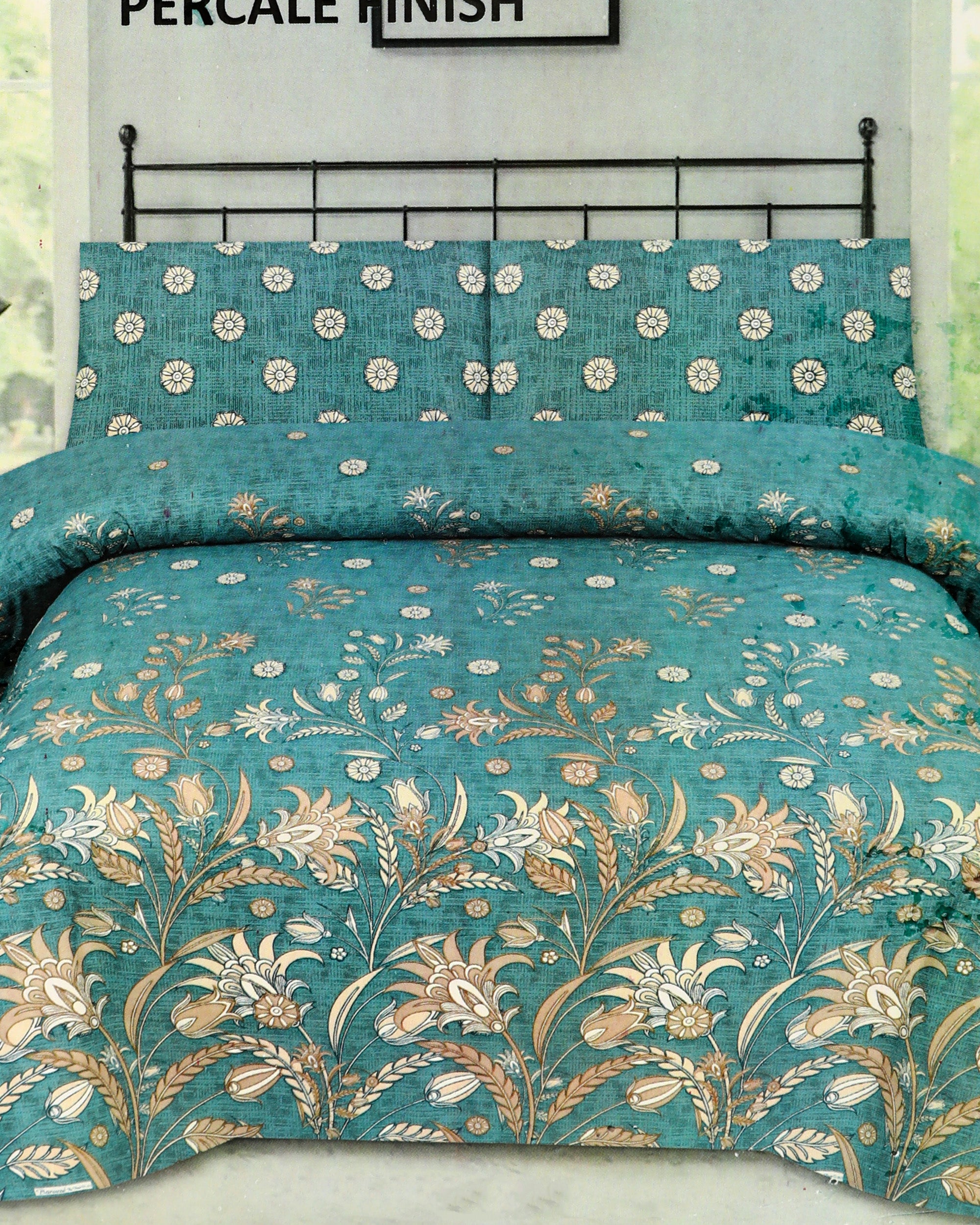 Valuables Printed King Bed Sheet Set - 90 x 95 Inch