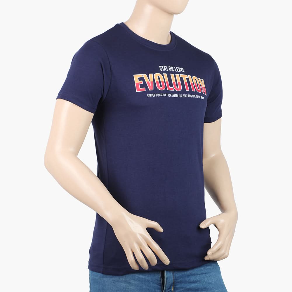 Men's Round Neck Half Sleeves T-Shirt - Navy Blue, Men's T-Shirts & Polos, Chase Value, Chase Value