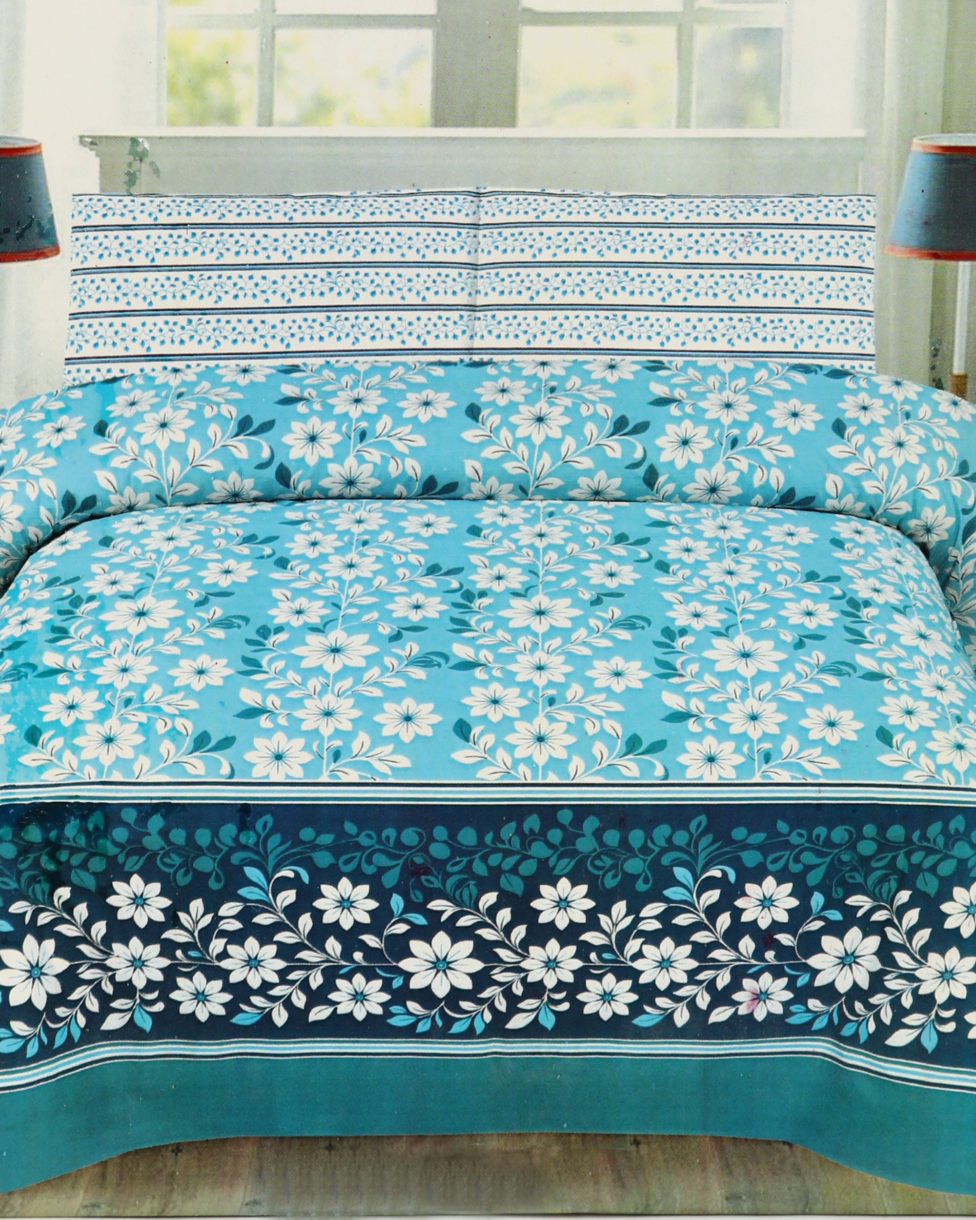 Valuables Printed King Bed Sheet Set - 90 x 95 Inch
