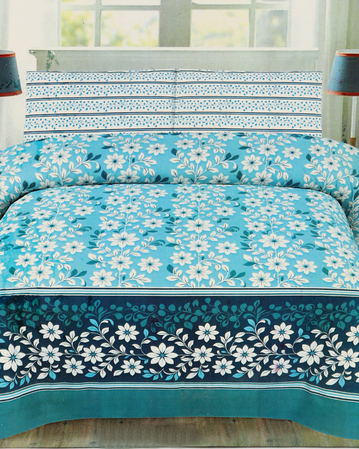 Valuables Printed King Bed Sheet Set - 90 x 95 Inch