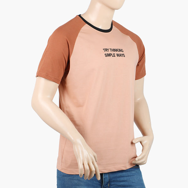 Eminent Men's Round Neck Half Sleeves Printed T-Shirt - Brown, Men's T-Shirts & Polos, Eminent, Chase Value