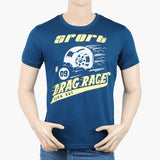 Men's Round Neck Half Sleeves Printed T-Shirt - Royal Blue, Men's T-Shirts & Polos, Chase Value, Chase Value