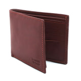 Men's Milled Leather D-size Wallet - Maroon, Men's Wallets, Chase Value, Chase Value