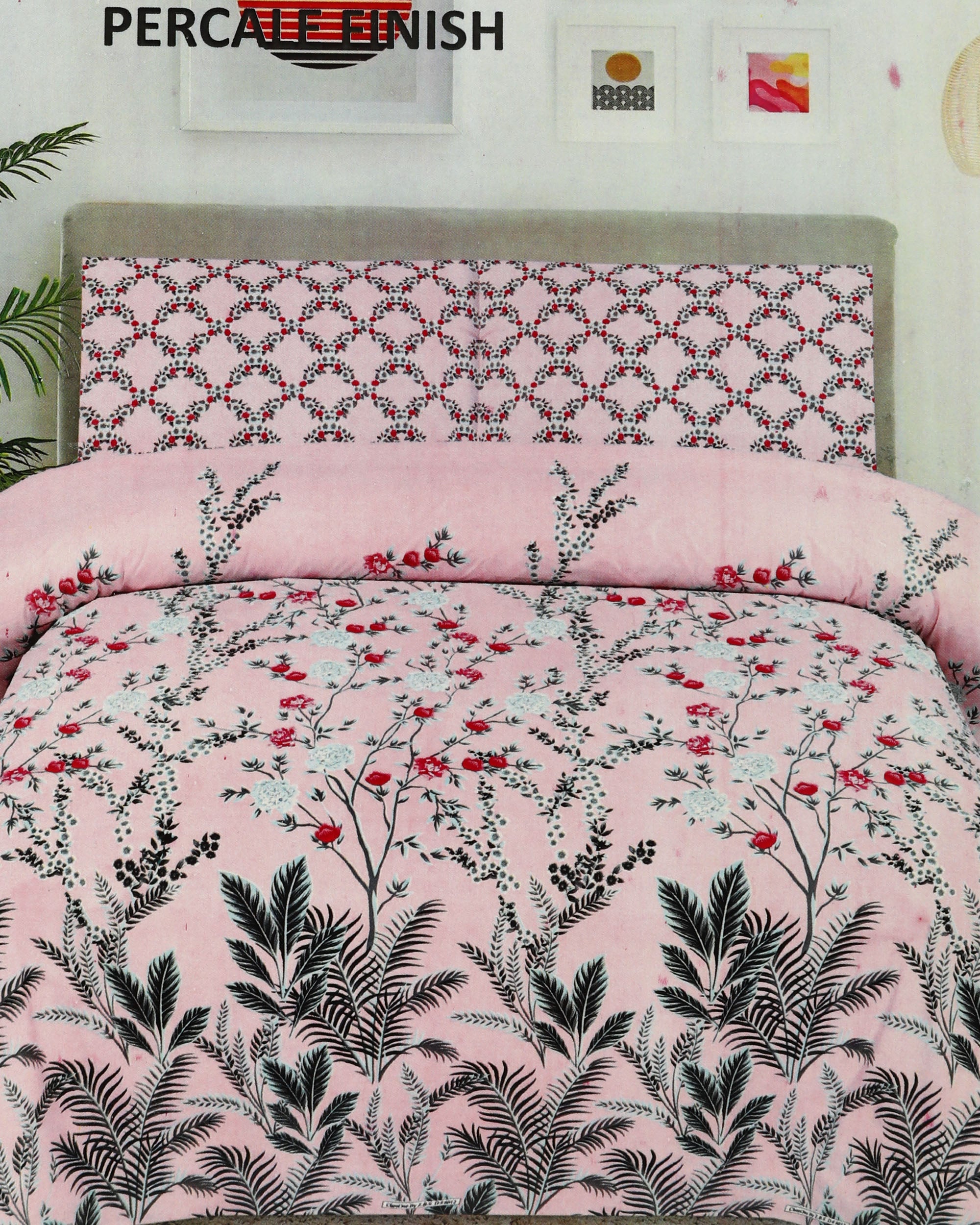 Valuables Printed King Bed Sheet Set - 90 x 95 Inch