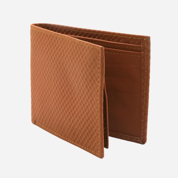 Men's Milled Leather D-size Wallet - Rust