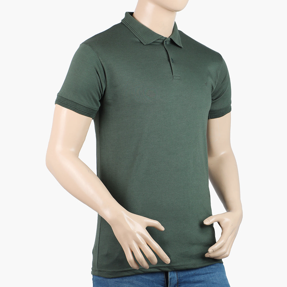 Men's Half Sleeves Polo T-Shirt - Olive Green, Men's T-Shirts & Polos, Chase Value, Chase Value