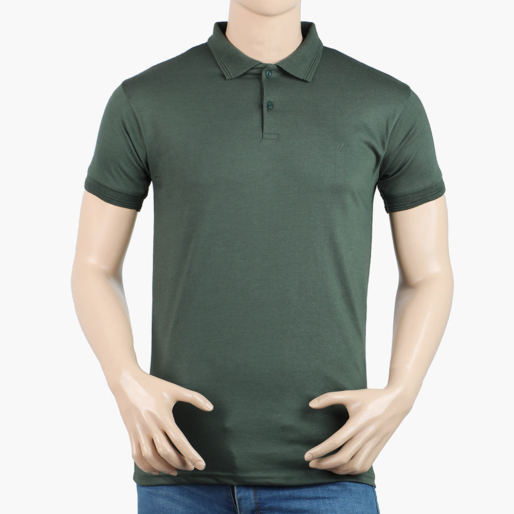 Men's Half Sleeves Polo T-Shirt - Olive Green, Men's T-Shirts & Polos, Chase Value, Chase Value