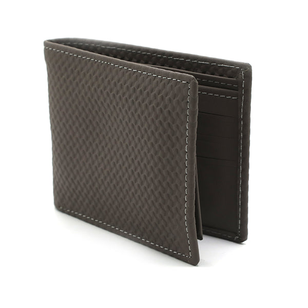 Men's Milled Leather D-size Wallet - Grey