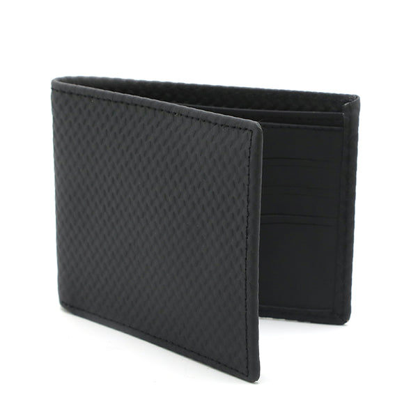 Men's Milled Leather D-size Wallet - Black