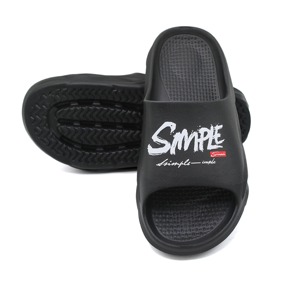 Slip on Open Toe Slider - Black, Men's Slippers, Chase Value, Chase Value