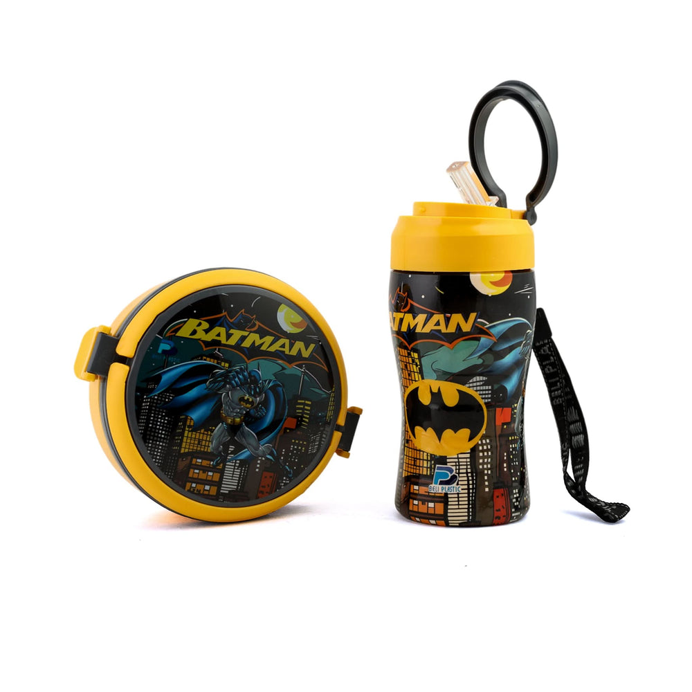 Water Bottle & Lunch Box 2Pcs Pack - Yellow, Tiffin Boxes & Bottles, Chase Value, Chase Value