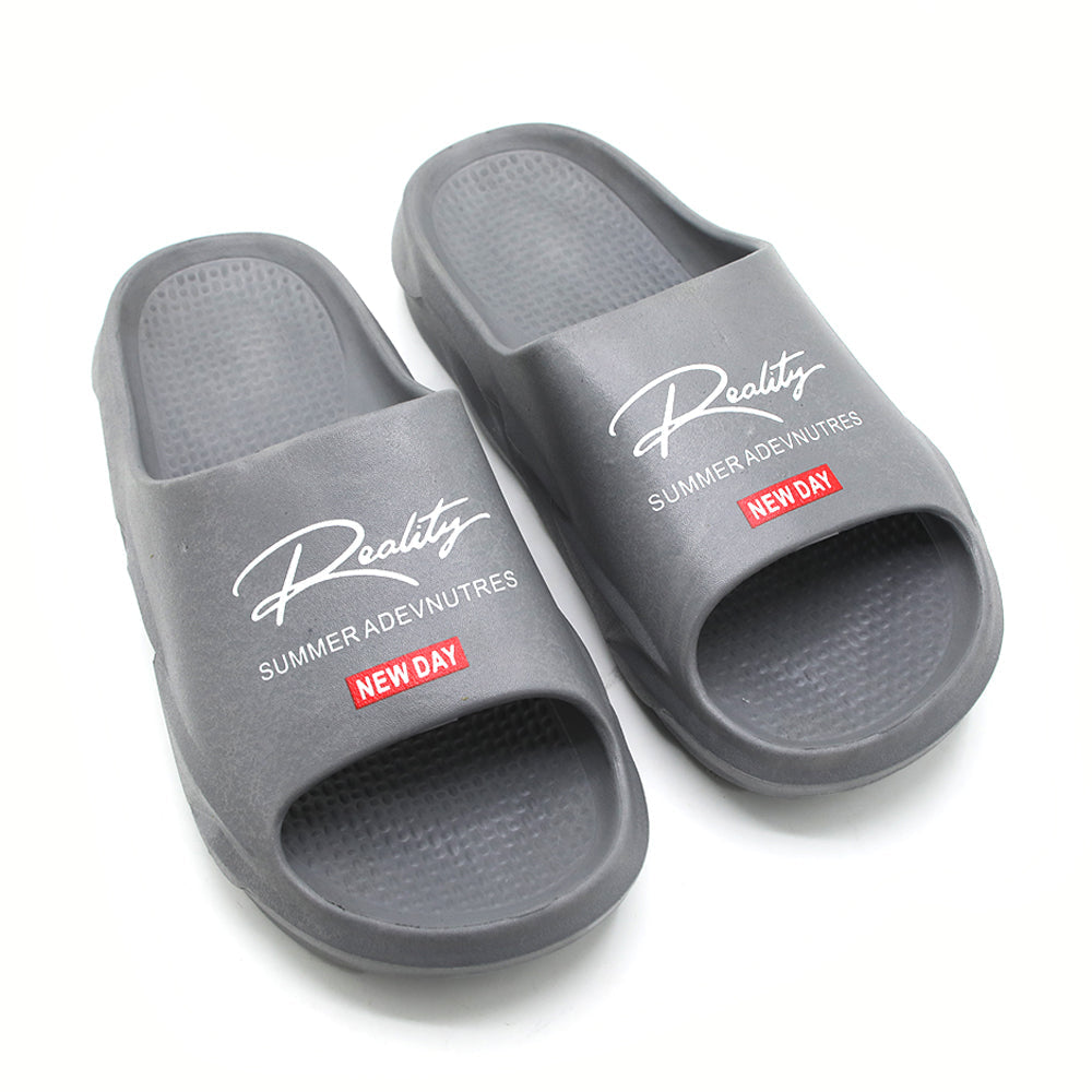 Slip-on open toe Slider - Grey, Men's Slippers, Chase Value, Chase Value