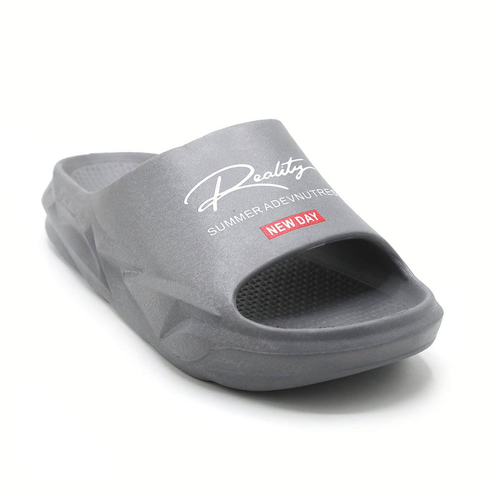 Slip-on open toe Slider - Grey, Men's Slippers, Chase Value, Chase Value