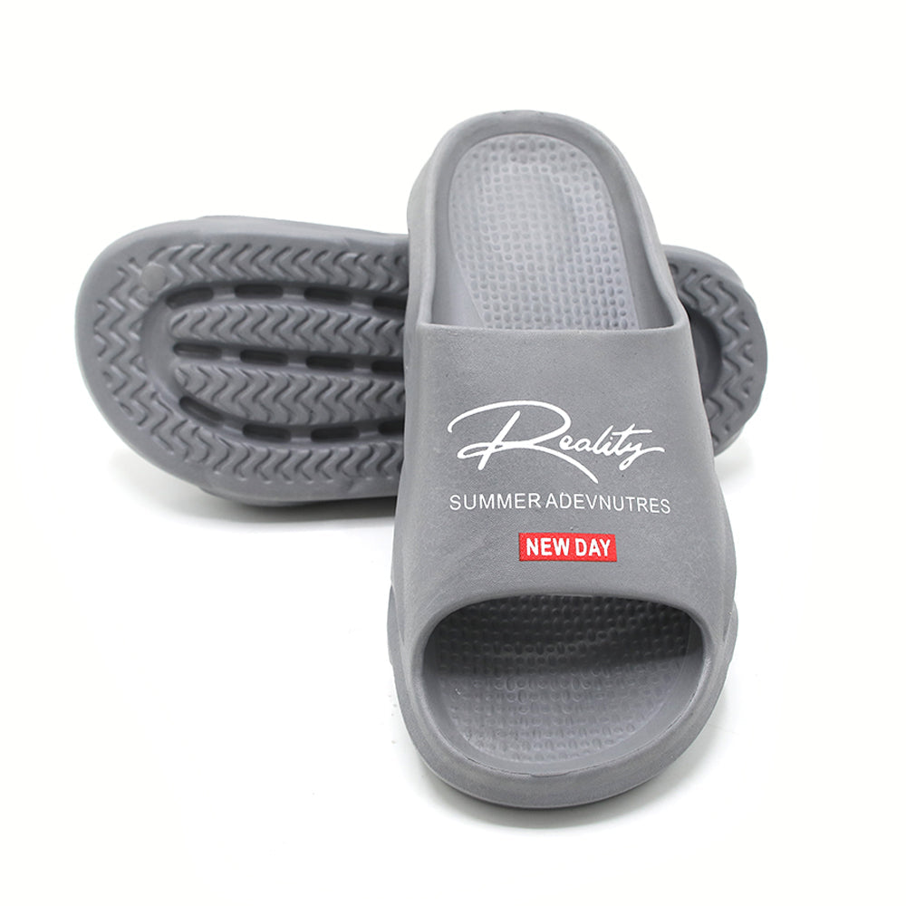Slip-on open toe Slider - Grey, Men's Slippers, Chase Value, Chase Value