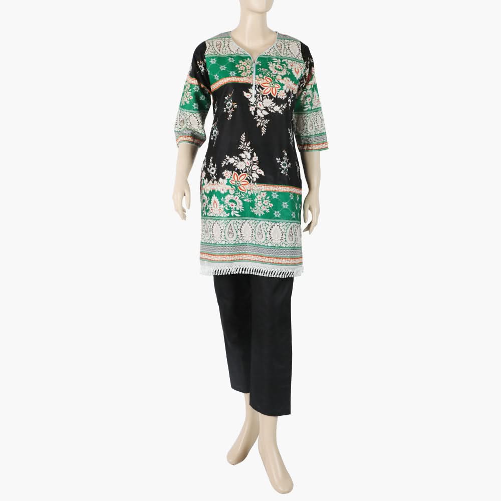 Women's Printed Lawn 2Pcs Suit - Green, Women Shalwar Suits, Chase Value, Chase Value