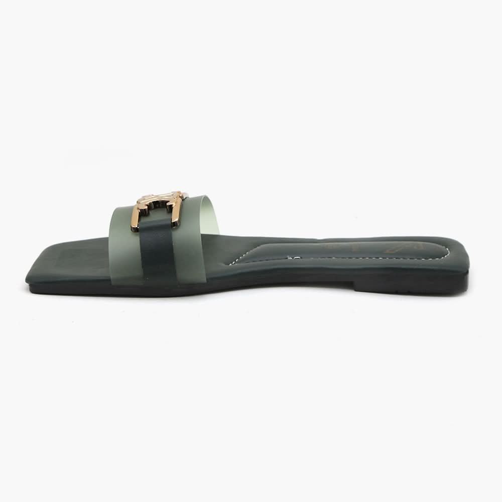 Valuable Open-Toe Slipper - Green, Women Slippers, Chase Value, Chase Value