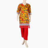 Women's Printed Lawn 2Pcs Suit - Mustard, Women Shalwar Suits, Chase Value, Chase Value