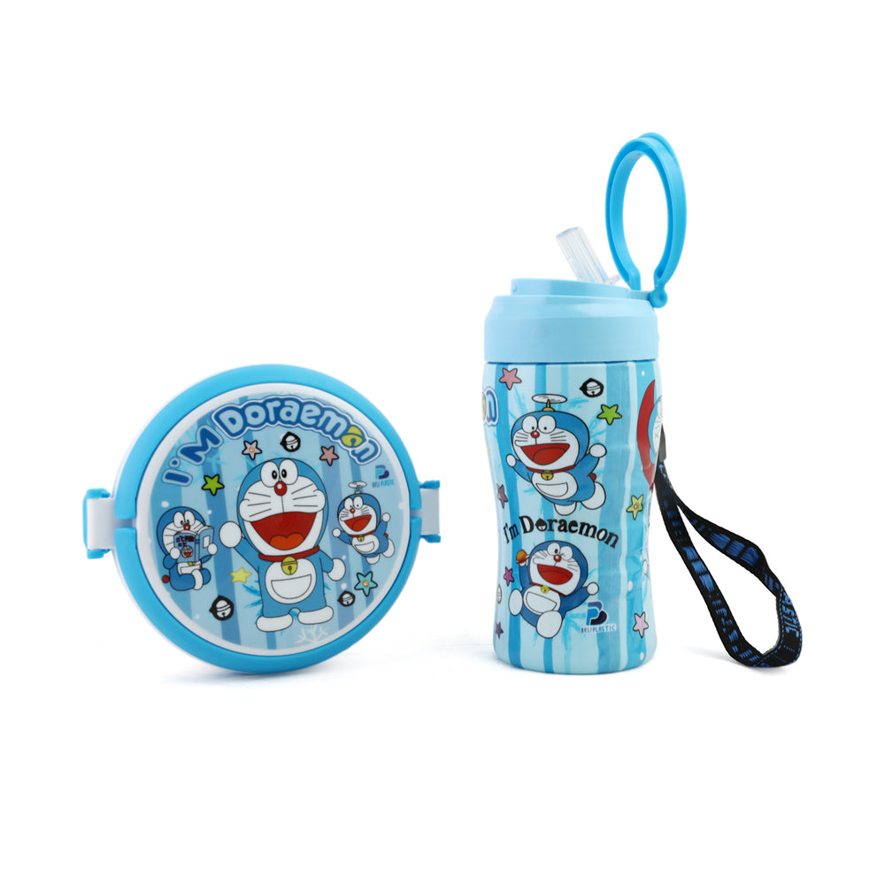 Water Bottle & Lunch Box 2Pcs Pack - Light Blue, Tiffin Boxes & Bottles, Chase Value, Chase Value
