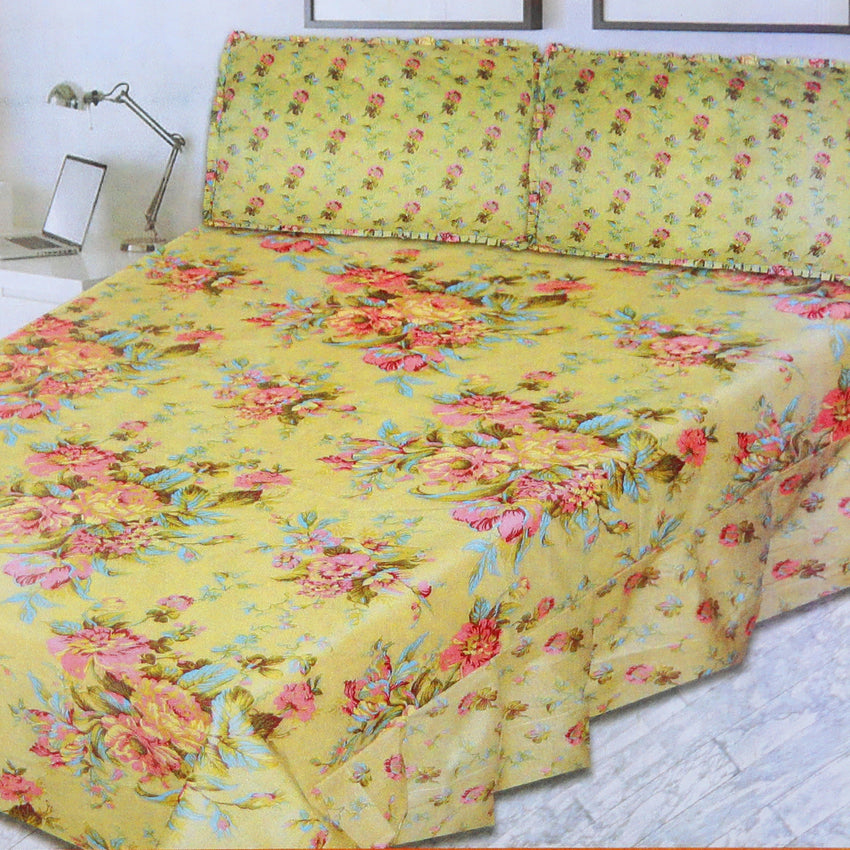 Double Printed Bedsheet - Multi Color