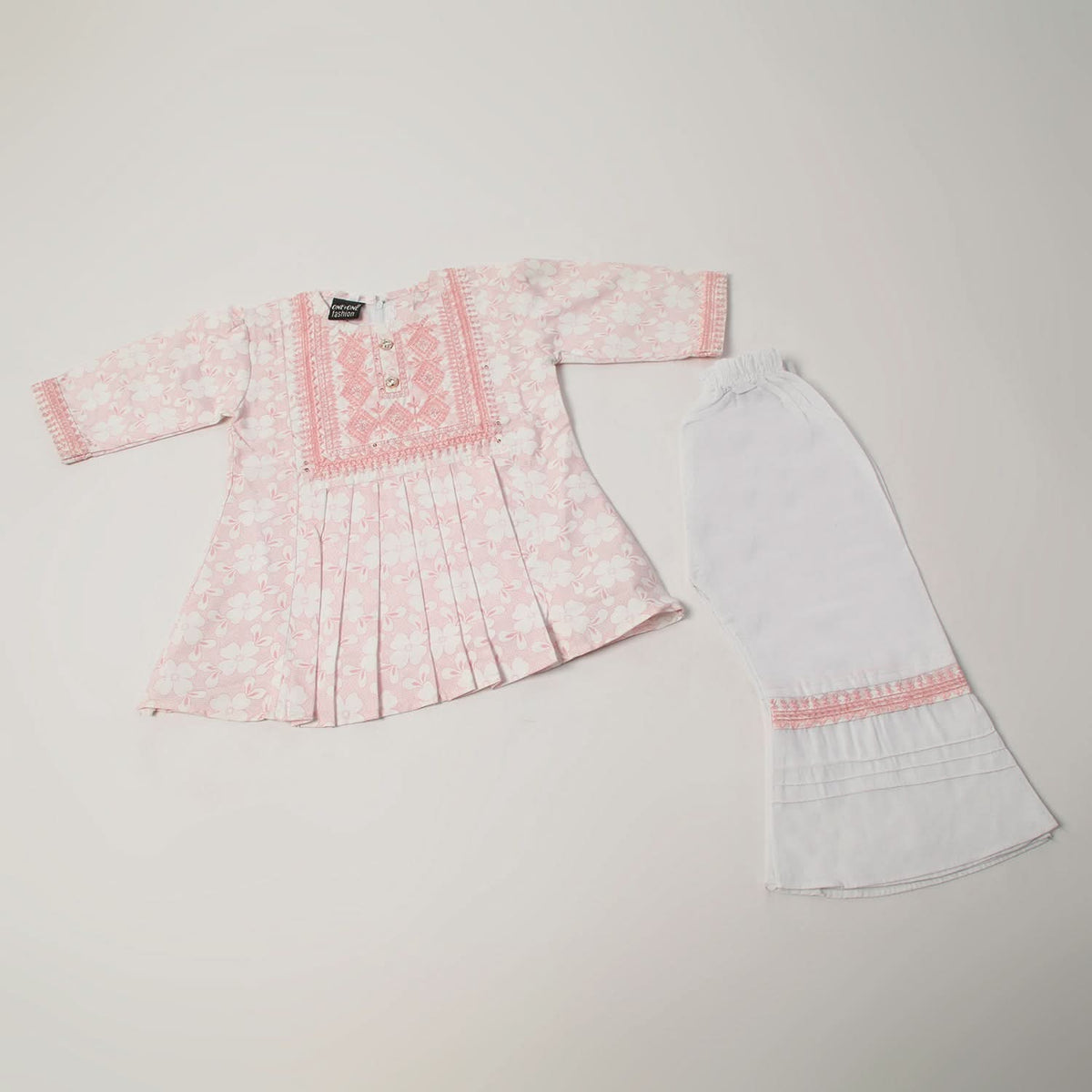 Girls Embroidered Shalwar Suit - Pink, Girls Shalwar Kameez, Chase Value, Chase Value