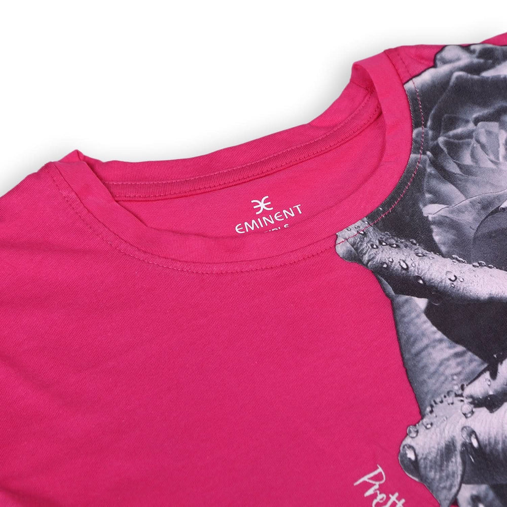 Eminent Girls Half Sleeves T-Shirt - Pink, Girls T-Shirts, Eminent, Chase Value