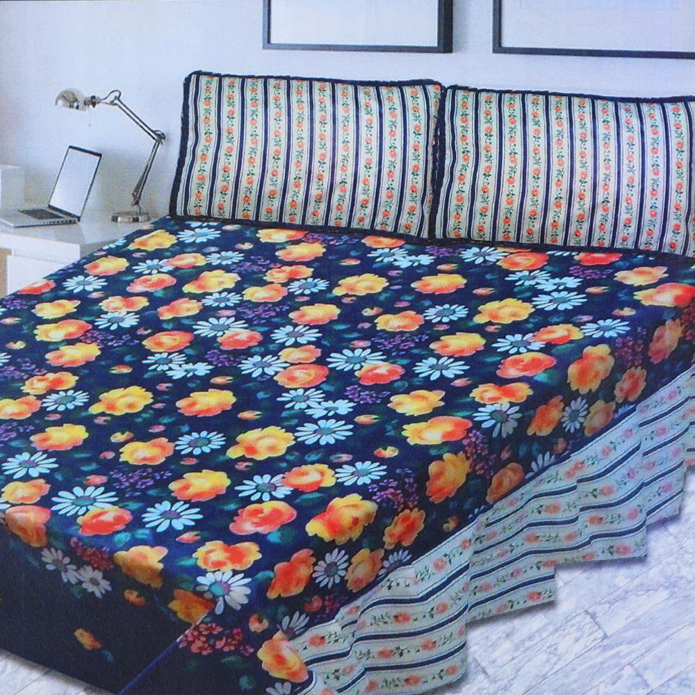 Double Printed Bedsheet - Multi Color, Double Size Bed Sheet, Chase Value, Chase Value