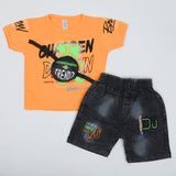 Newborn Boys Half Sleeves Suit - Orange, Newborn Boys Sets & Suits, Chase Value, Chase Value