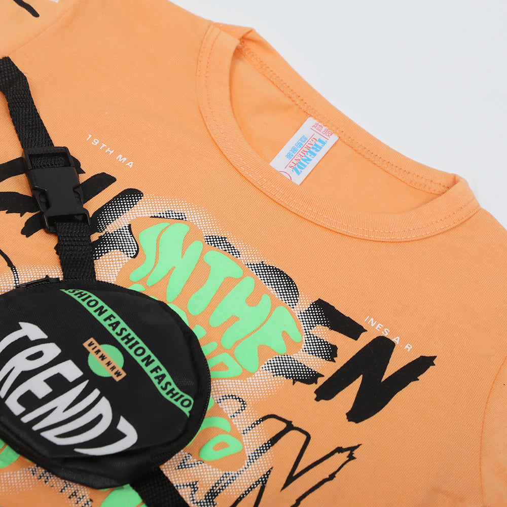 Newborn Boys Half Sleeves Suit - Orange, Newborn Boys Sets & Suits, Chase Value, Chase Value