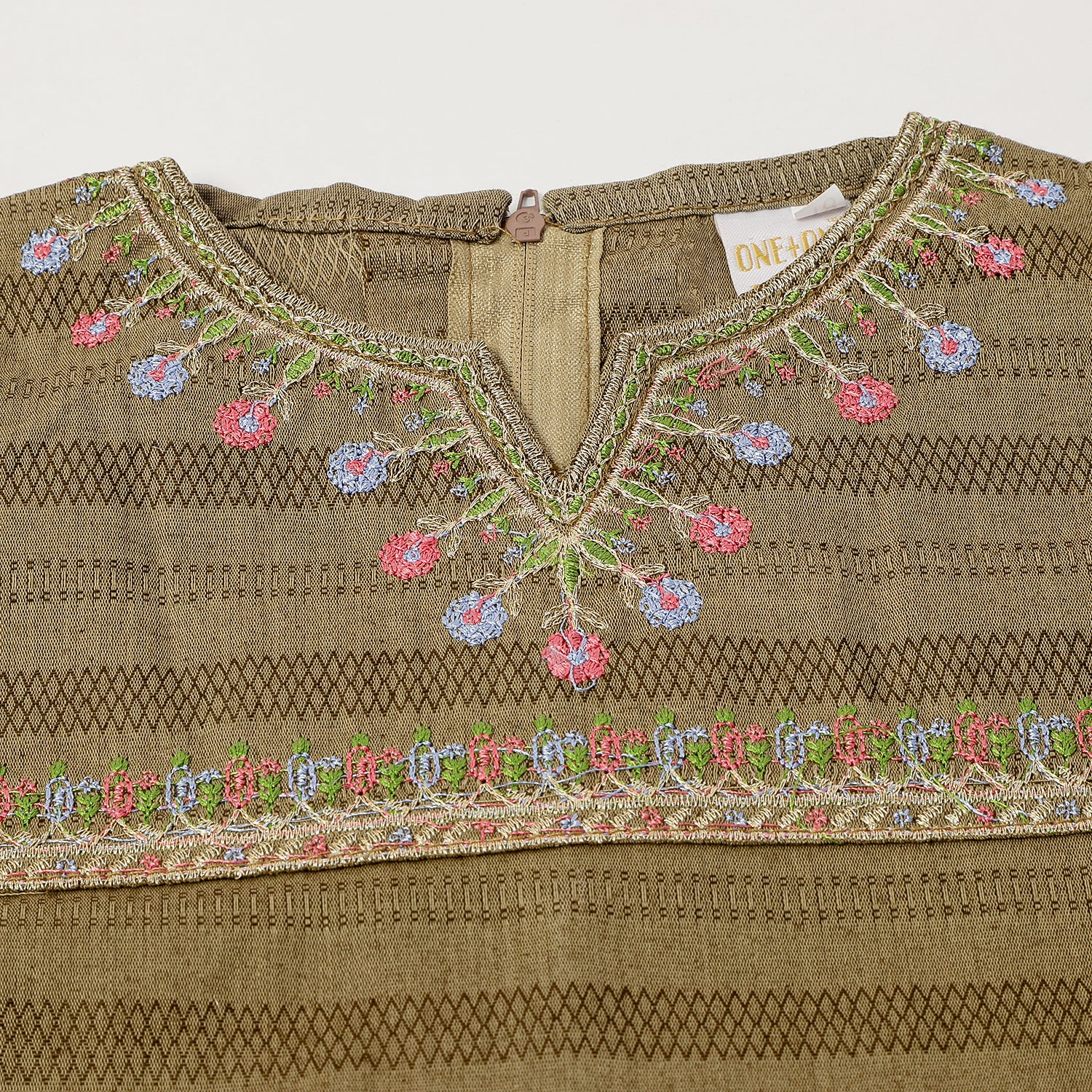 Girls  Embroidered Shalwar Suit - Olive Green, Girls Shalwar Kameez, Chase Value, Chase Value