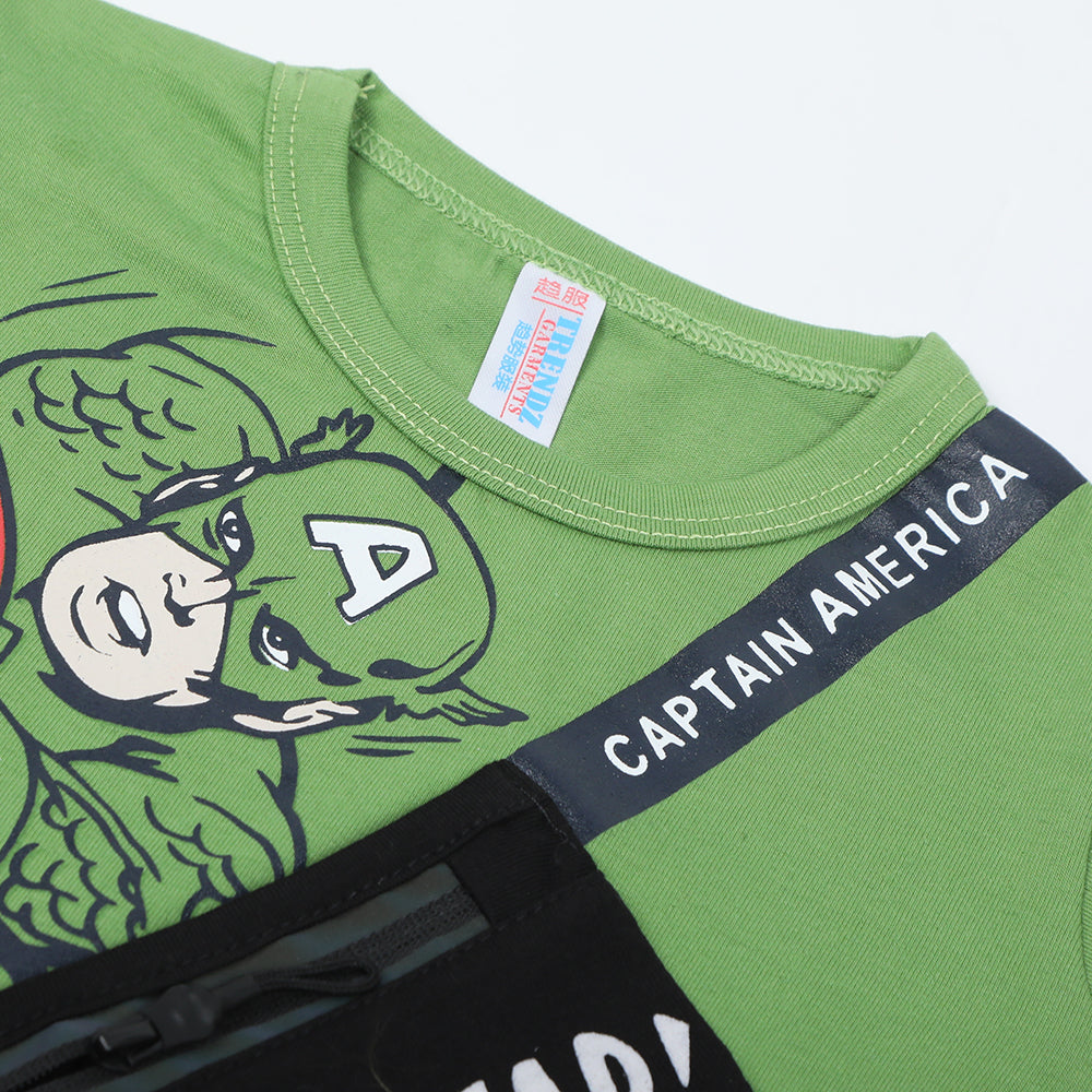 Newborn Boys Half Sleeves Suit - Green, Newborn Boys Sets & Suits, Chase Value, Chase Value